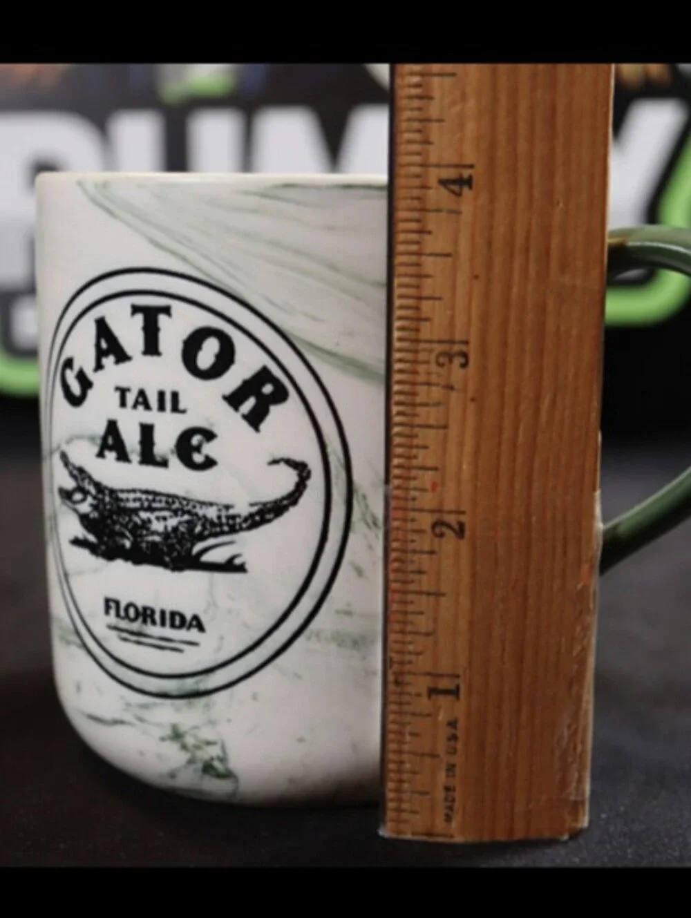 Gator Tail Ale Ceramic Swirled Marble Colored Green Coffee Tea Mug